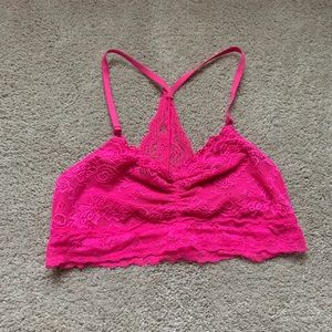 Hot pink lace Bralette. Medium